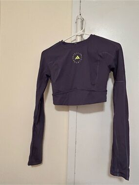 Stella McCartney Purple Athletic Logo Top with Lime Accent (S)